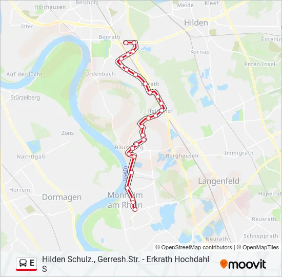 E Bus Line Map
