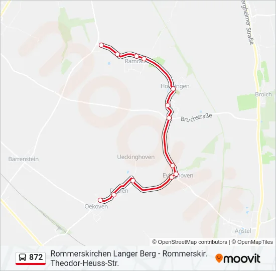 872 Bus Line Map