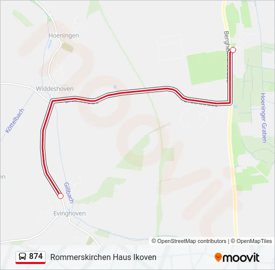 874 Bus Line Map