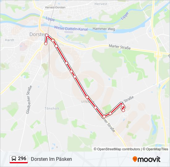 296 bus Line Map