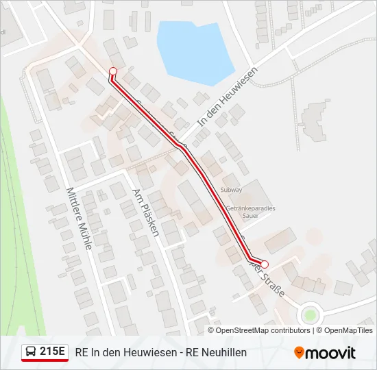 215E Bus Line Map