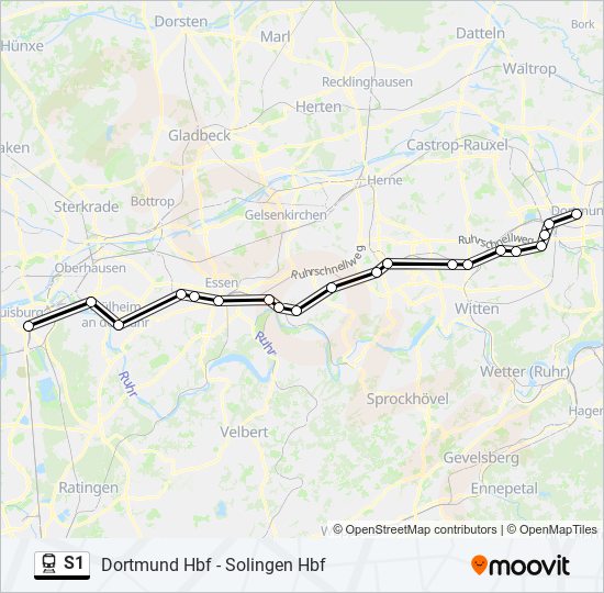 Bahnlinie S1 Karte