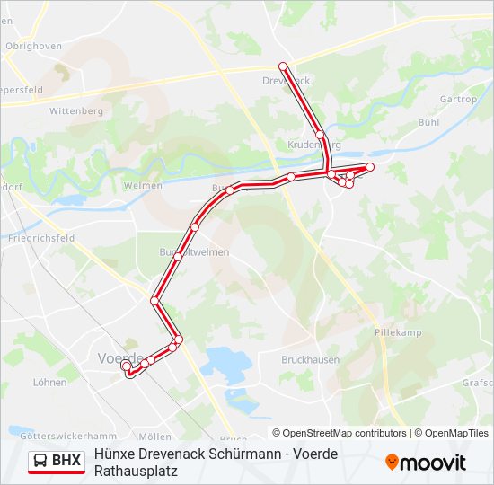 BHX Bus Line Map