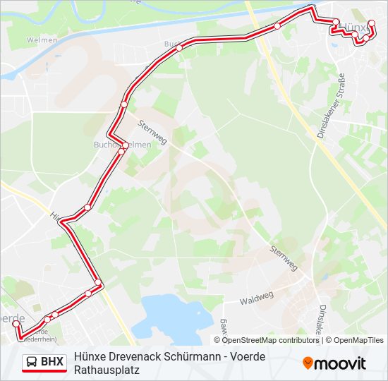 BHX Bus Line Map