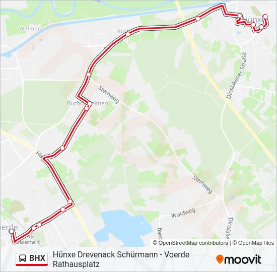 BHX Bus Line Map