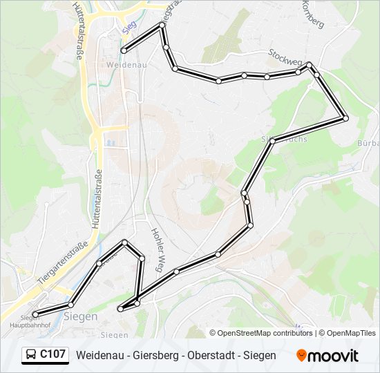 Buslinie C107 Karte