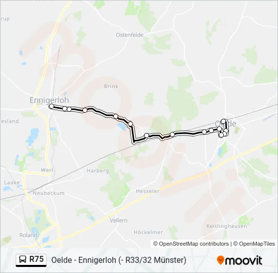 R75 Bus Line Map