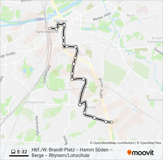 E-32 Bus Line Map