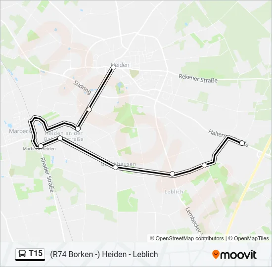 T15 Bus Line Map
