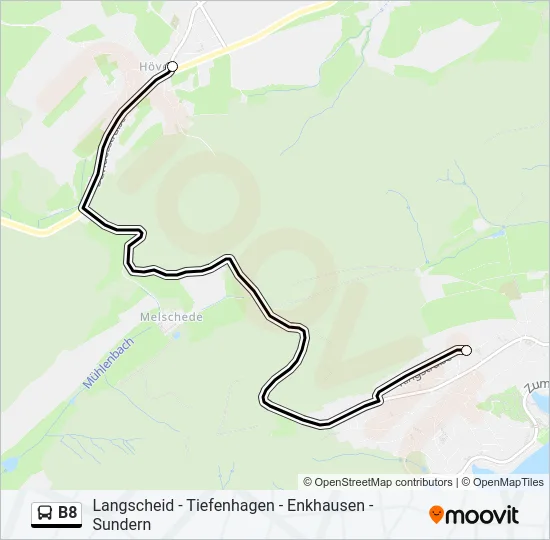 B8 Bus Line Map