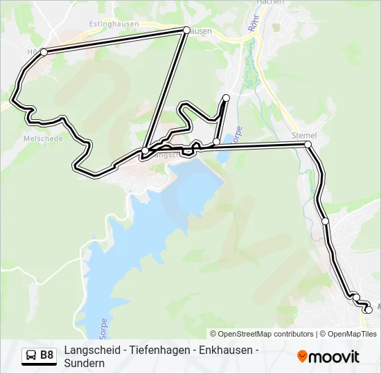 B8 Bus Line Map