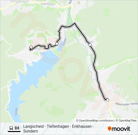 B8 Bus Line Map
