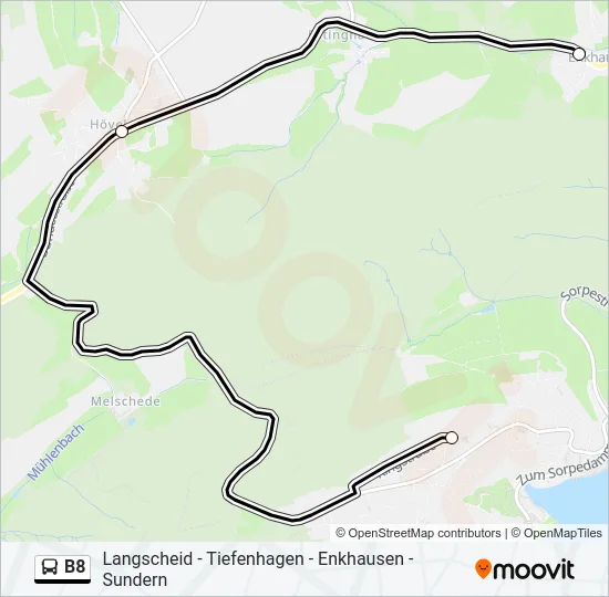 B8 Bus Line Map