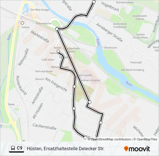 Buslinie C9 Karte