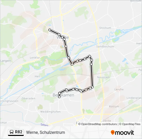 Автобус R82: карта маршрута
