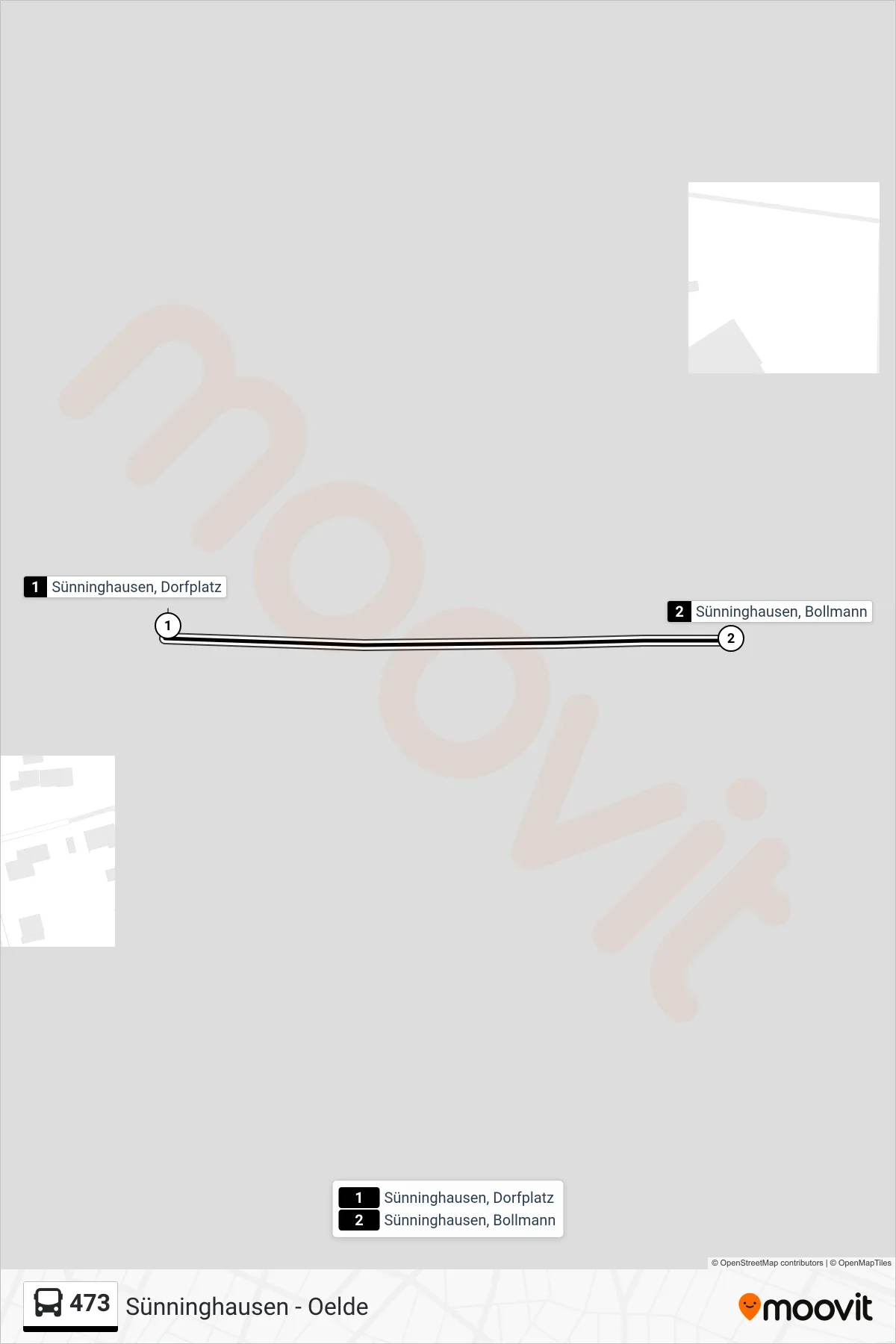 473 bus Line (Sünninghausen, Bollmann) route and stops on a map