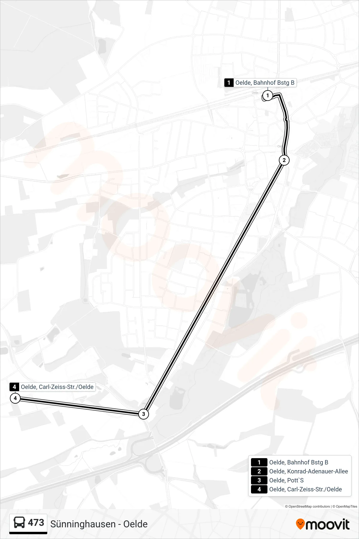 473 bus Line (Oelde, Carl-Zeiss-Str./Oelde) route and stops on a map