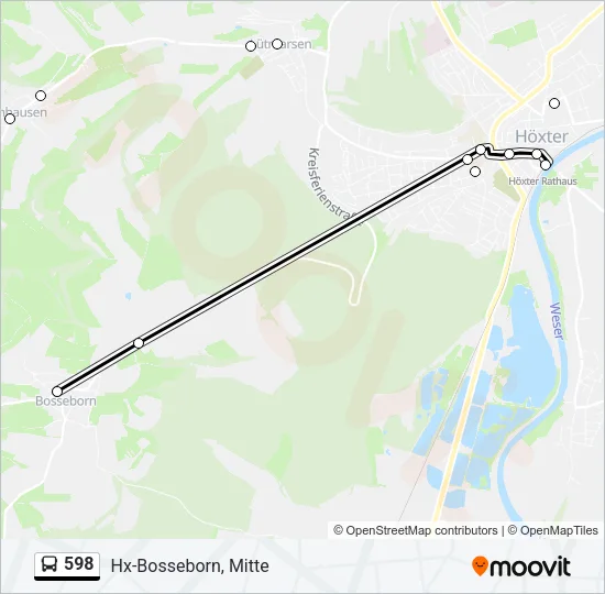 598 Bus Line Map