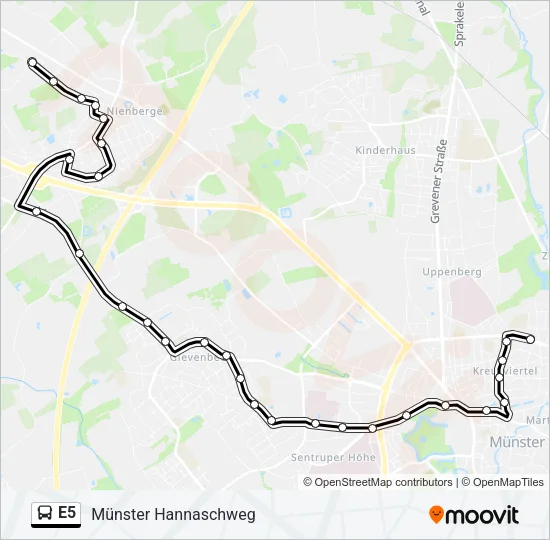 E5 Bus Line Map