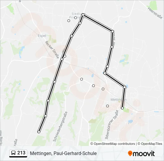 213 Bus Line Map