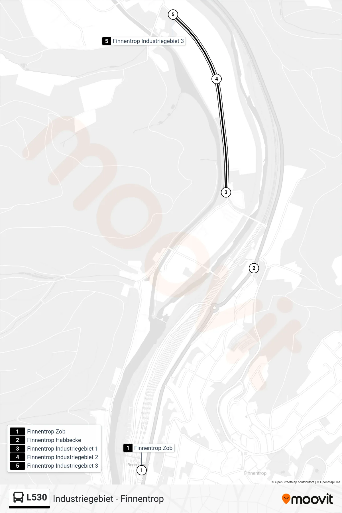 Linie L530 (Bus) Richtung Finnentrop Industriegebiet 3: Route und Haltestellen auf der Karte