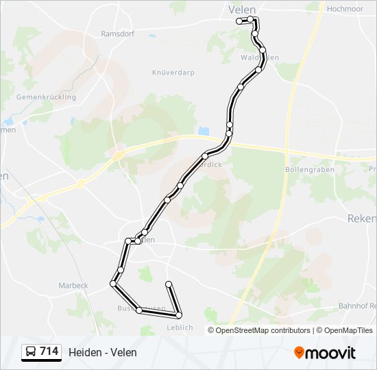 714 bus Line Map