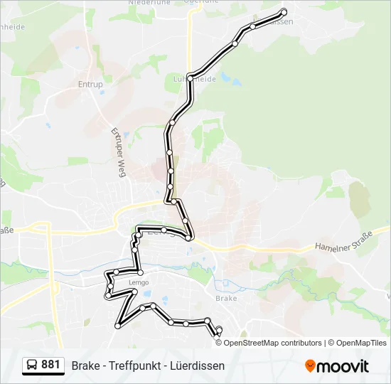 881 Bus Line Map