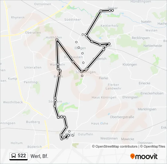 Автобус 522: карта маршрута