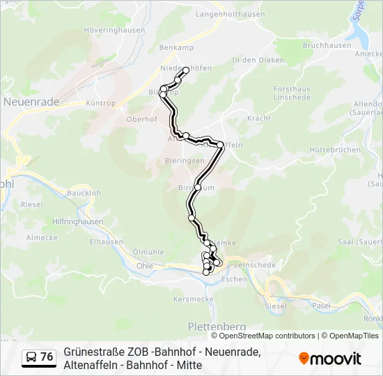 Автобус 76: карта маршрута
