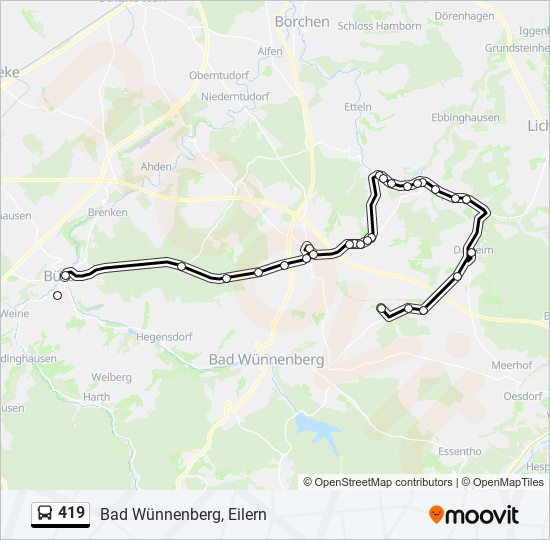 419 bus Line Map