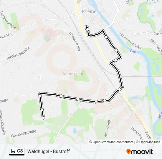 C8 Bus Line Map