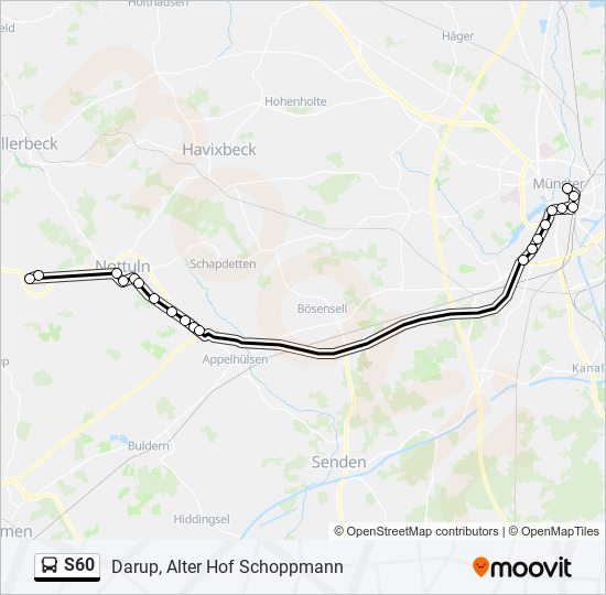 S60 bus Line Map