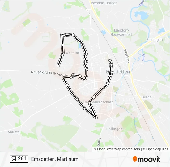261 Bus Line Map