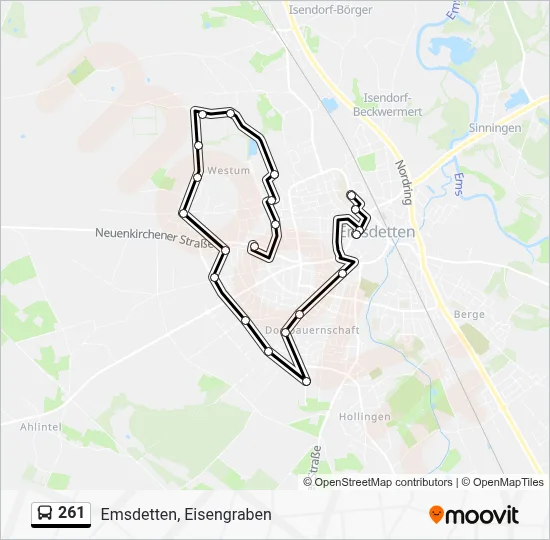 261 Bus Line Map