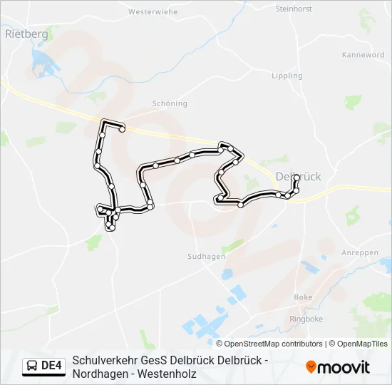 DE4 Bus Line Map