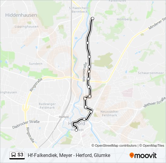 S3 bus Line Map