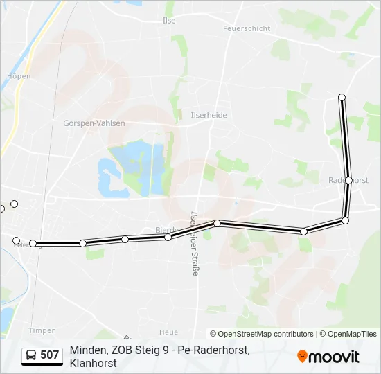 507 Bus Line Map