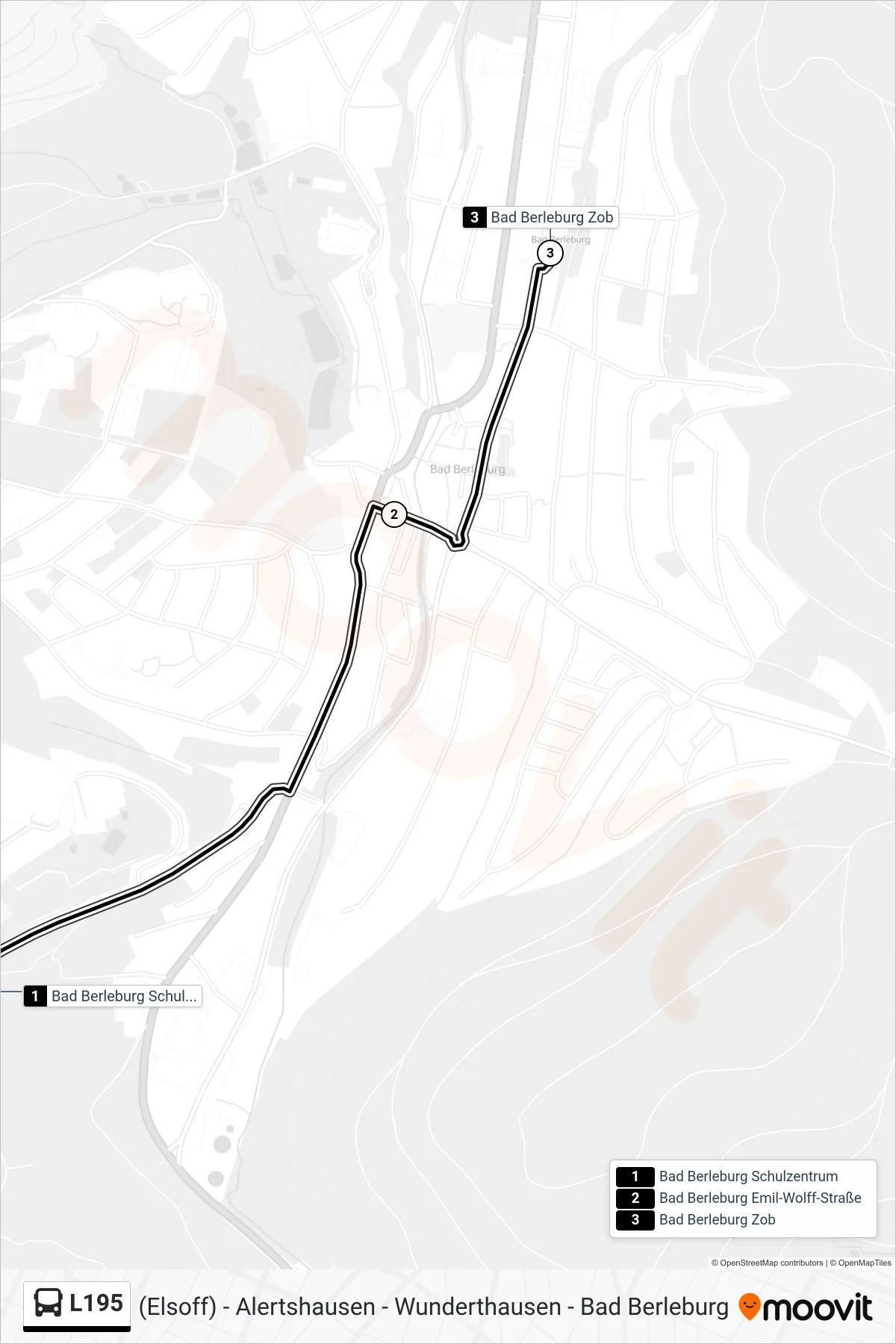Linie L195 (Bus) Richtung Bad Berleburg Zob Bstg 1: Route und Haltestellen auf der Karte