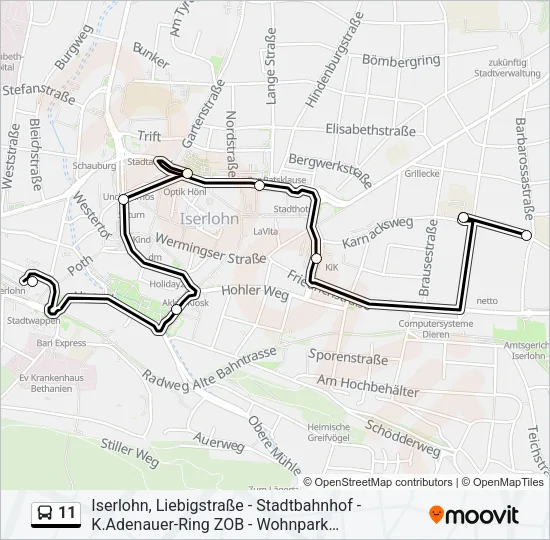 11 Bus Line Map
