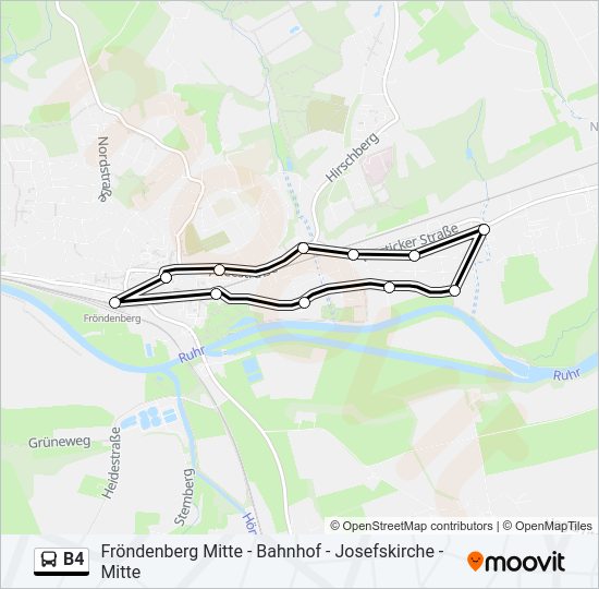 Автобус B4: карта маршрута
