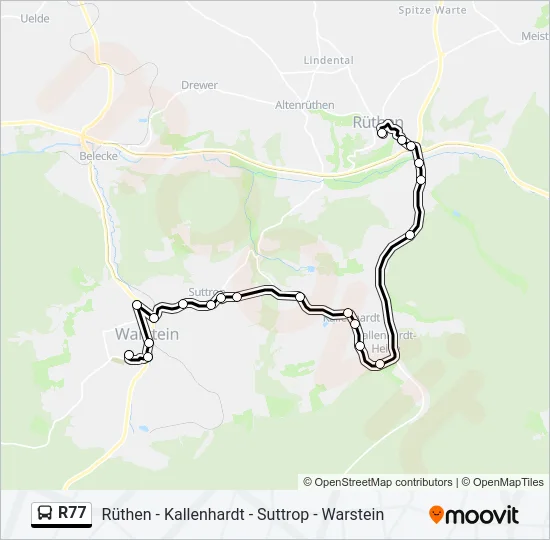 R77 Bus Line Map