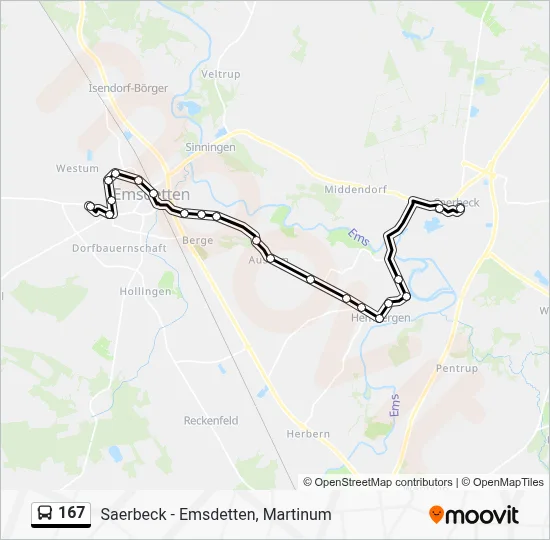 167 Bus Line Map