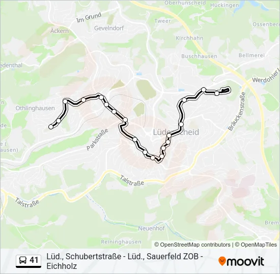 41 Bus Line Map