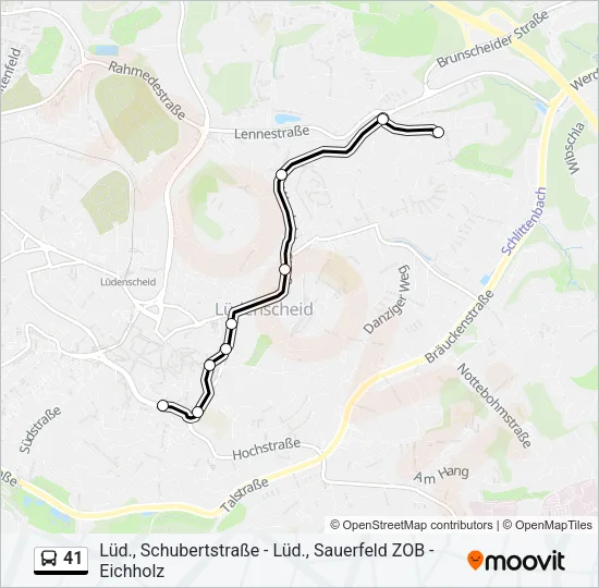 41 Bus Line Map