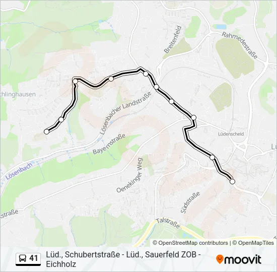 41 Bus Line Map