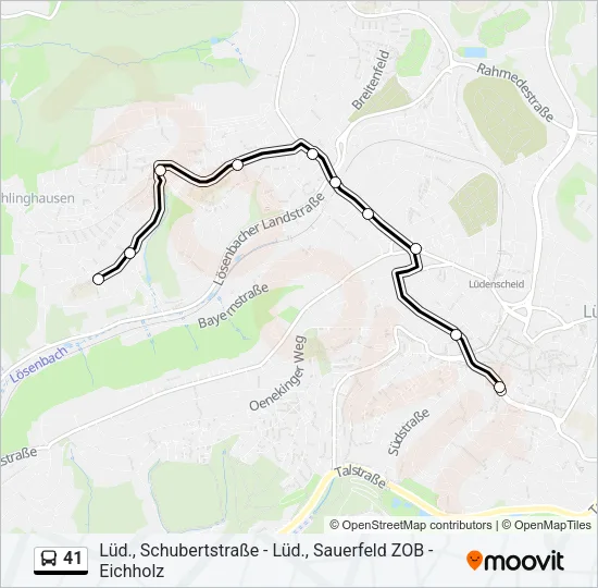 41 Bus Line Map