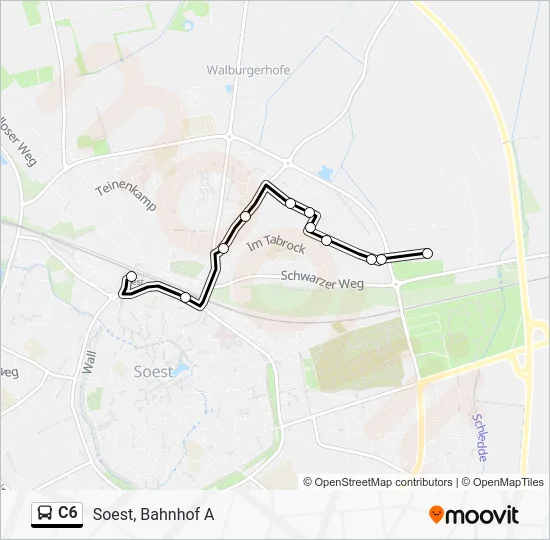 Автобус C6: карта маршрута