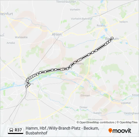 R37 Bus Line Map