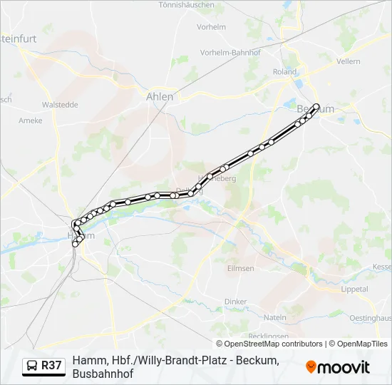 R37 Bus Line Map