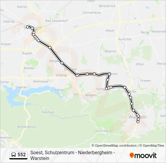 Автобус 552: карта маршрута